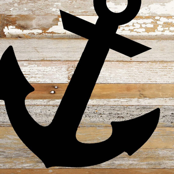 Anchor Graphic / 10"x10" Reclaimed Wood Sign