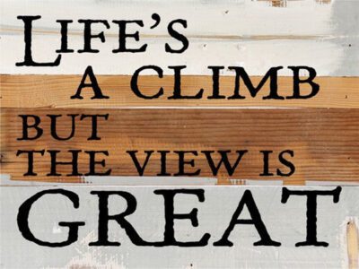 Life's a climb but the view is great / 8x6 Reclaimed Wood Wall Art