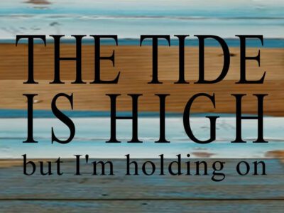 The tide is high but I'm holding on / 8x6 Reclaimed Wood Wall Art