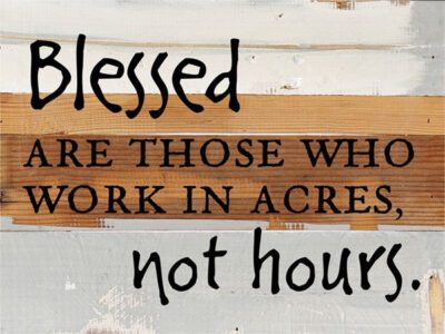 Blessed are those who work in acres, not hours. / 8x6 Reclaimed Wood Wall Art