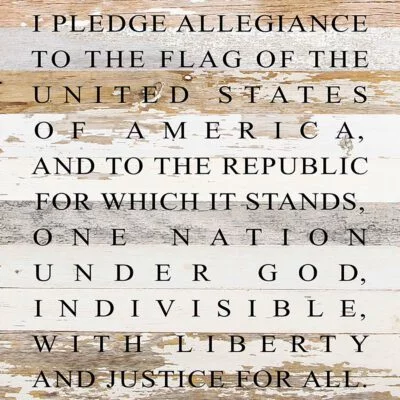 I pledge allegiance to the flag / 28"x28" Reclaimed Wood Sign