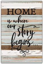 Home is where our story begins / 12x18 Reclaimed Wood Wall Art