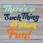 There's No Such Thing As Too Much Fun! / 12x12 Indoor/Outdoor Recycled Plastic Wall Art