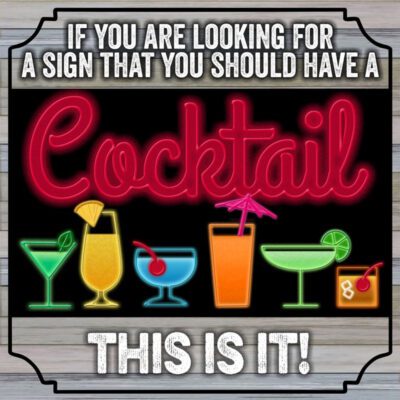 If you are looking for a sign that you should have a cocktail this is it. / 12x12 Indoor/Outdoor Recycled Plastic Wall Art