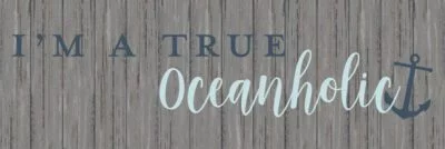 I'm a true Oceanholic / 18x6 Indoor/Outdoor Recycled Plastic Wall Art