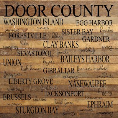Door County / 28"x28" Reclaimed Wood Sign