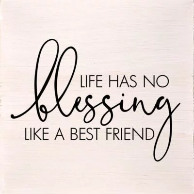 Life has no blessing like a best friend. (White Finish) / 6"x6" Wall Art