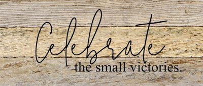 Celebrate the small victories / 14"x6" Reclaimed Wood Sign