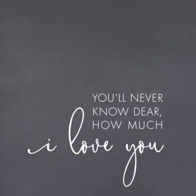 You'll never know dear, how much I love you. (Grey Finish on Birch) / 28"x28" Wall Art
