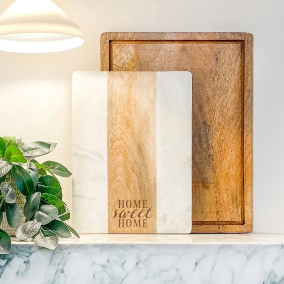 Home Sweet Home / Marble & Wood Serving Board