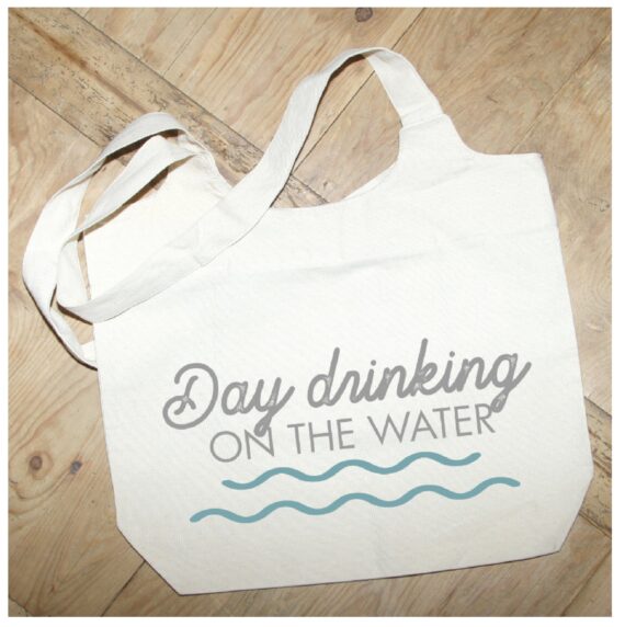 Day drinking on the water / Natural Tote Bag