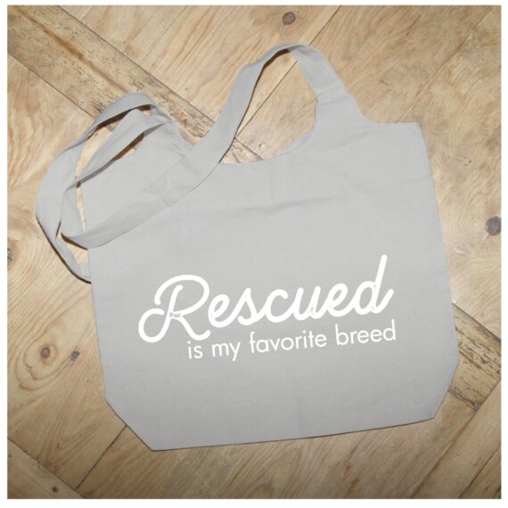 Rescued is my favorite breed / Natural Tote Bag