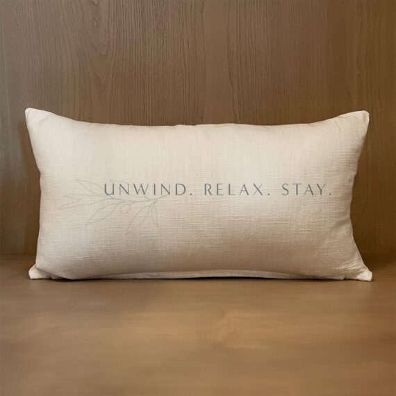 Unwind. Relax. Stay.  / (MS Natural) Lumbar Pillow Cover