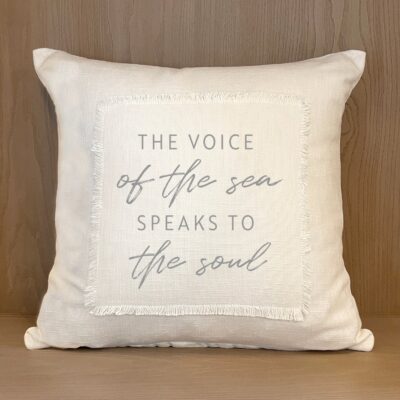 The voice of the sea speaks to the soul / (MS Natural) Pillow Cover
