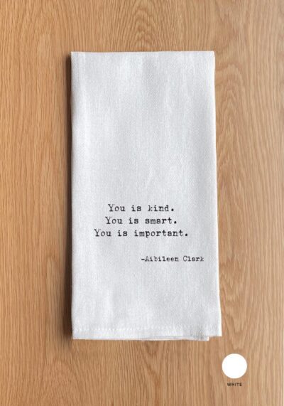 You is kind. You is smart. You is important. ~Aibileen Clark