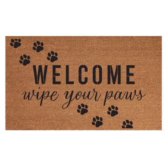WELCOME WIPE YOUR PAWS COIR MAT