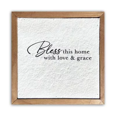 Bless this home with love and grace 6x6 Pulp Paper Wall Décor
