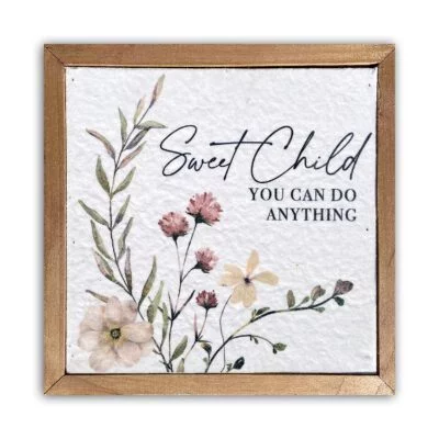 Sweet child you can do anything 6x6 Pulp Paper Wall Décor