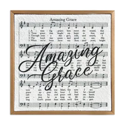 Amazing Grace Song Lyrics 10x10 Pulp Paper Wall Décor