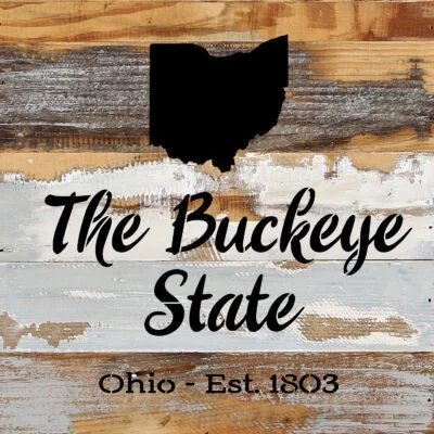 Custom State with Established date 14x14 Blue Whisper Reclaimed Wood Wall Decor Sign