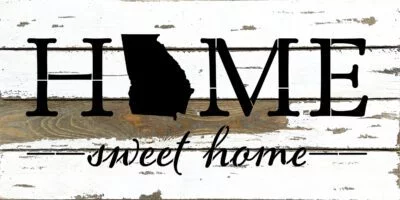 Home Sweet Home with State Outline 24x12 Silvered White Reclaimed Wood Wall Decor Sign