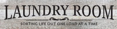 Laundry Room Sorting Life out one load at a time 24x6 White Reclaimed Wood Wall Decor Sign