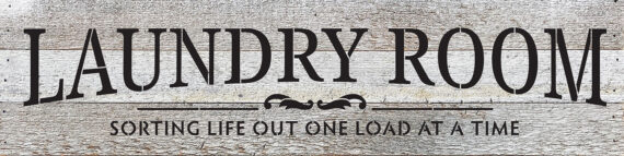 Laundry Room Sorting Life out one load at a time 24x6 White Reclaimed Wood Wall Decor Sign