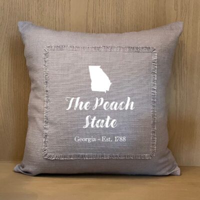 State Icon Towel with Sentiment Grey Pillow