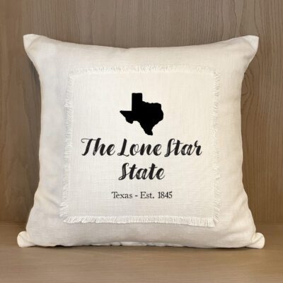 State Icon Towel with Sentiment Natural Pillow