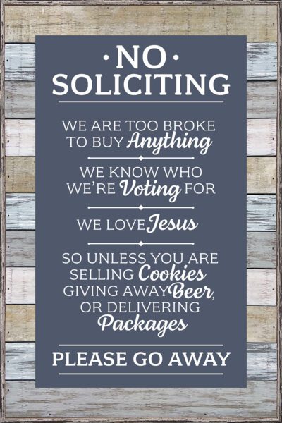 No Soliciting Rules 12x18 Charleston Polystyrene Wall Décor