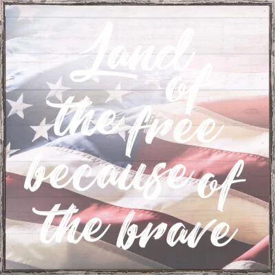Land of the Free because of the brave 12x12 Charleston Polystyrene Wall Décor
