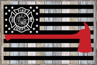 Firefighter Flag 18x12 Charleston Polystyrene Wall Décor