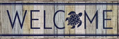 Welcome (Turtle Icon) 18x6 Charleston Polystyrene Wall Décor