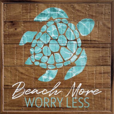 Beach More Worry Less 8x8 Old Forge Polystyrene Wall Décor
