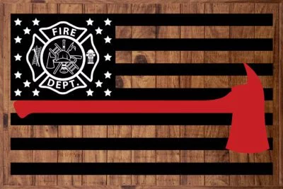 Firefighter Flag 18x12 Old Forge Polystyrene Wall Décor