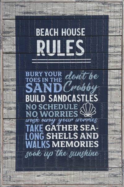 Beach House Rules  12x18 Sandpiper Polystyrene Wall Décor