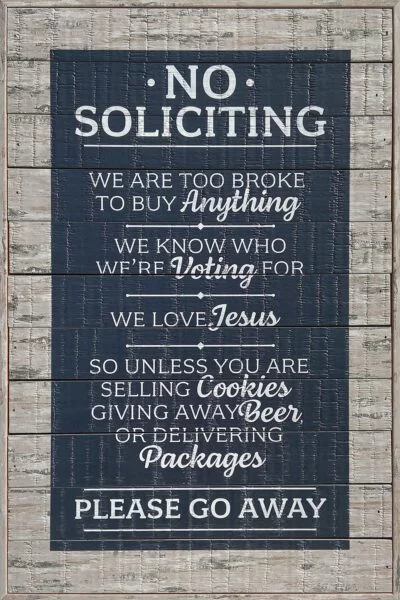 No Soliciting Rules12x18 Sandpiper Polystyrene Wall Décor
