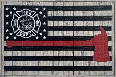 Firefighter Flag  18x12 Sandpiper Polystyrene Wall Décor