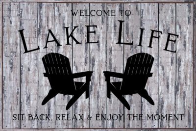 Lake Life (Chair Icons) 18x12 Sandpiper Polystyrene Wall Décor