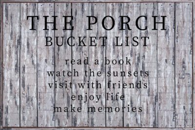 The Porch Bucket List 18x12 Sandpiper Polystyrene Wall Décor