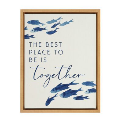 14x18 Framed Canvas- The Best Place to be is Together - Indigo Collection