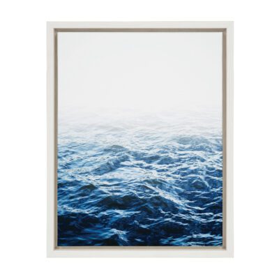 14x18 Framed Canvas - Wave Photo - Indigo Collection