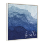 22x22 Framed Canvas - Breathe - Indigo Collection