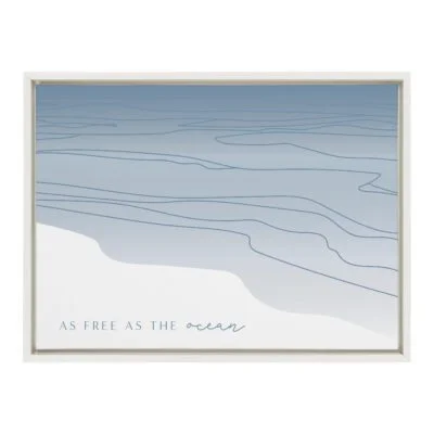 24 x 18 Framed Canvas - As Free as the ocean - Seaside Canyon Collection