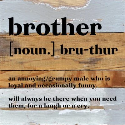 Brother definition 10x10 Natural Reclaimed Wood Wall Décor