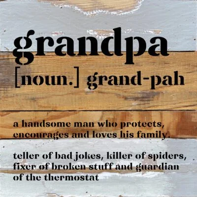 Grandpa definition 10x10 Natural Reclaimed Wood Wall Décor