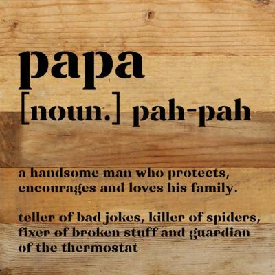 Papa definition 10x10 Natural Reclaimed Wood Wall Décor