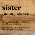 Sister definition 10x10 Natural Reclaimed Wood Wall Décor