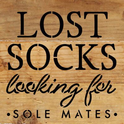 Lost Socks. Looking for Sole Mates 6x6 Reclaimed Wood Wall Décor