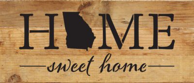 Home Sweet Home with State Outline 14x6 Reclaimed Wood Wall Decor Sign